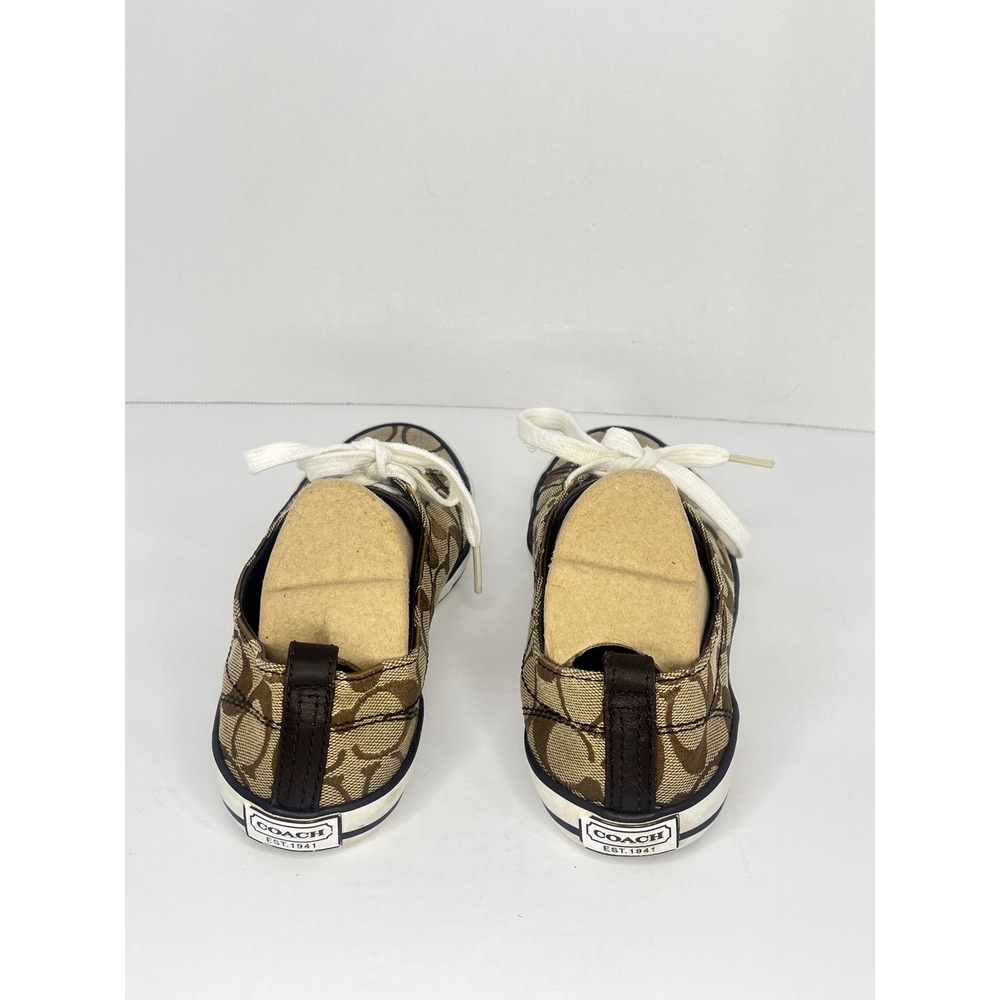 Coach Suzy Sneakers Women 6.5B Brown Signature C Canvas Monogram Low Top Shoes - Picture 4 of 16